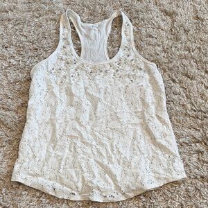 Express White Lace Tank Top